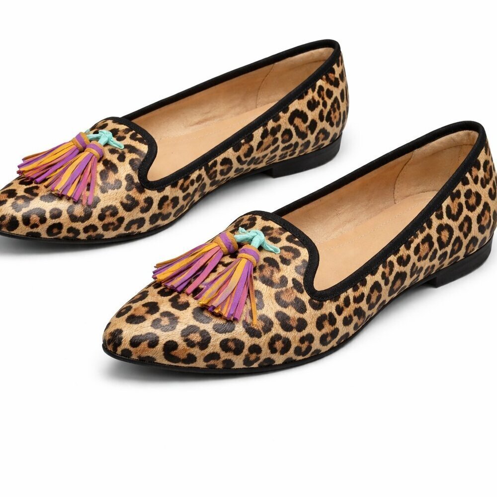 HUSH PUPPIES Bounce Calf Hair Tassel Flats Sz 6.5M